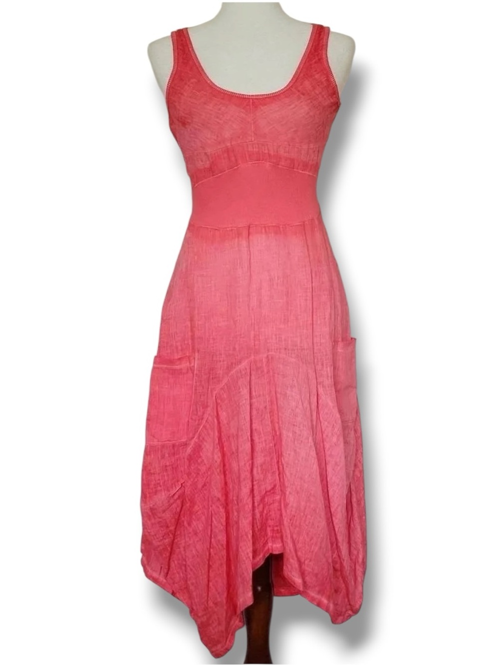 Inizio Magic Linen Dress in red Size Large